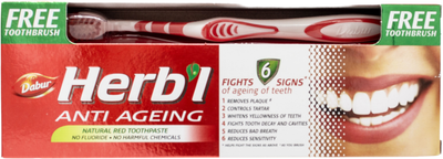 Зубная паста Dabur Herb'l Антивозрастная 150 г + щетка (6291069707212)