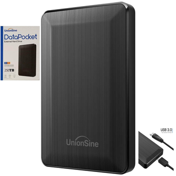 Портативний зовнішній жорсткий диск USB 3.0 250 ГБ USB 3.0 UnionSine-HD2513 Data Pocket black 250 ГБ 20541