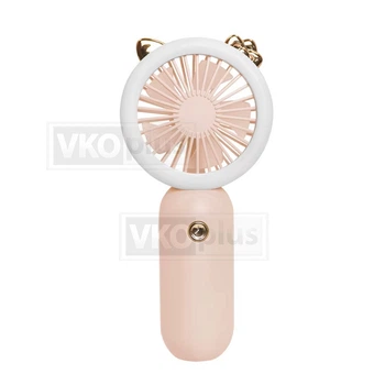 Вентилятор ручной детский USB Mini аккумуляторный светящийся pink
