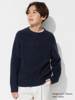 Дитячий в'язаний светр для хлопчика Uniqlo 167502688 134 см Синій (1159829194)