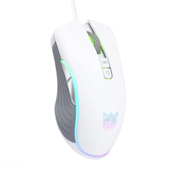 Дротова комп'ютерна ігрова миша Onikuma CW908 с RGB підсвічуванням White