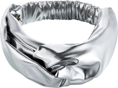 Пов'язка, трикотаж, переплетення, світле срібло, "Knit Fashion Twist" - MAKEUP Hair Accessories (628079-27058602)
