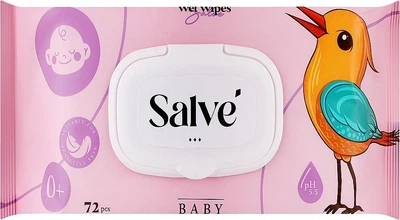 Салфетки влажные Salve детские розовые 72 шт (5853954200522)