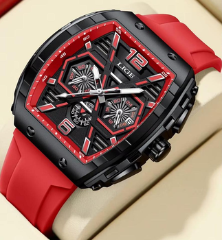 Наручний годинник LIGE 89108 кварцовий чорно-червоний