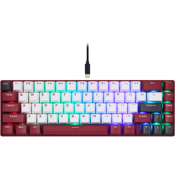 Клавіатура Motospeed BK67 Longhua Blue Switch Bluetooth USB RGB Red (mtbk67rmb)
