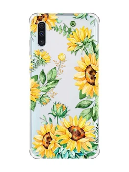 Чехол с утолщёнными углами на Samsung Galaxy А50 (2019) А505 :: Подсолнухи (принт 288)