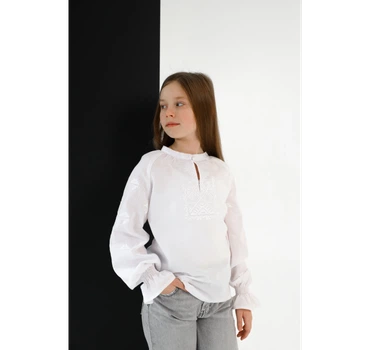 Вишиванка для дівчинки Фоберіні Vovna Біла 128 см (5000806)