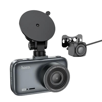 Автомобільний відеореєстратор Hoco DV6 Driving Recorder with 3" (with rear camera) Black