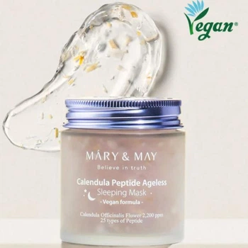 Нічна антивікова маска з пелюсток календули Mary&May Calendula Peptide Ageless Sleeping Mask 110g
