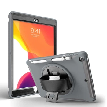 Чехол ARM Cover Apple iPad 9 (10.2" экран) противоударный с ремнём и подставкой 360° Grey