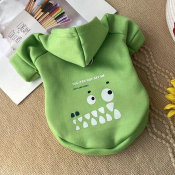 Кофта для собак и кошек с кольцом для поводка,с капюшоном зеленая 3XL