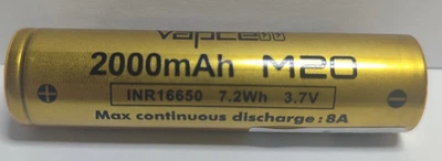Акумулятор Vapcell 16650 M20 2000 мА·год розрядний струм 8 А