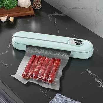 Вакуумный упаковщик для продуктов автоматический бытовой зеленый