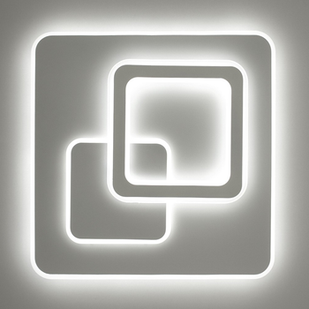Управляемая LED люстра Luminaria ISLAND 70W S ON/OFF "три квадрата" белая 460х460х50-WHITE/WHITE-220-IP20