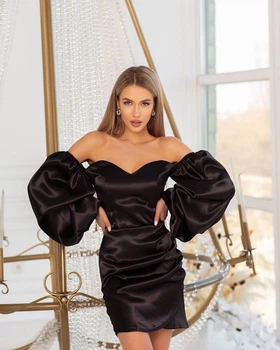 Жіноча вечірня атласна міні сукня Uaclothes 42 Чорний (like32927-131431364)