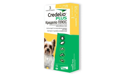 Ветеринарний препарат для собак вагою 1,4 - 2,8 кг Elanco (Bayer) CREDELIO PLUS DOG TAB таблетки - 3 шт
