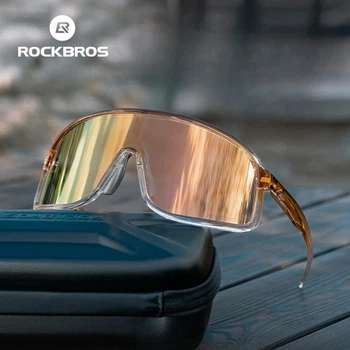 Очки фотохромные вело спортивные ROCKBROS SP350 Оранжевые с золотой линзой (RB-SP350-6023)