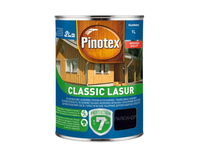 Лазурь-лак антисептический PINOTEX CLASSIC LASUR EURO для древесины матовый палисандр 1л