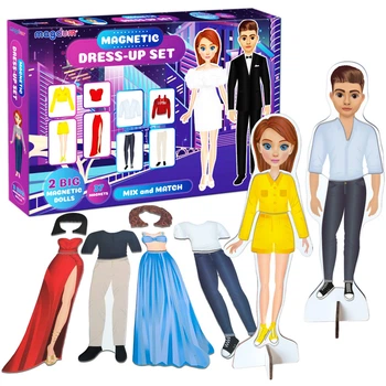 Настільна дитяча магнітна гра Magnetic dolls 2 магнітні ляльки та 37 магнітів, ML4032-09EN