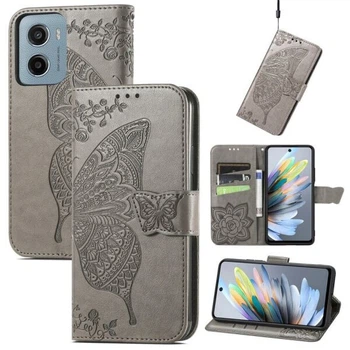 Чохол-книжка з малюнком UniCase Butterfly Pattern для Motorola Moto G05 - Grey