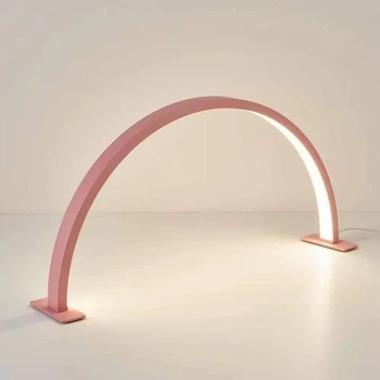 Бестеневая настольная LED лампа-полумесяц HD-40х (40 см) на 50 Вт. для освещения Розовый