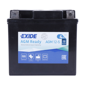 Аккумуляторы для мотоциклов EXIDE Moto AGM 6CT 4Ah R+ AGM12-5