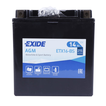 Аккумуляторы для мотоциклов EXIDE Moto AGM 6CT 14Ah L+ ETX16-BS