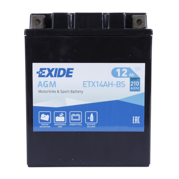 Аккумуляторы для мотоциклов EXIDE Moto AGM 6CT 12Ah L+ ETX14AH-BS