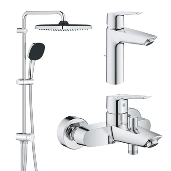 Набір змішувачів 3 в 1 для ванної кімнати Grohe QuickFix Start M-Size UA202305RM