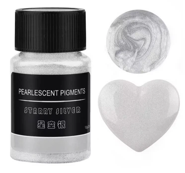 Декоративный сухой пигмент перламутровый серебро 10 гр для эпоксидной смолы (2425)