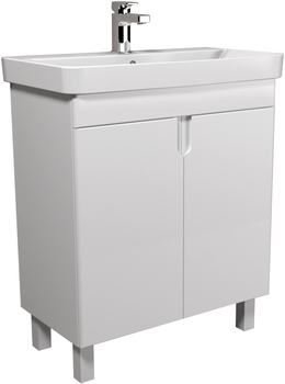 Тумба універсальна МОЙДОДИР Simple White 70-U з умивальником River 70 біла