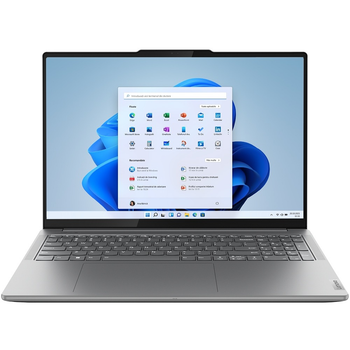 Ноутбук Lenovo Yoga Pro 9 16IMH9 (83DN003PRM) Luna Grey, Екран 16" Mini LED (3200x2000) 3.2K 165 Гц, матовий / Intel Core Ultra 9 185H (2.3 - 5.1 ГГц) / RAM 64 ГБ / SSD 1 ТБ / nVidia GeForce RTX 4070, 8 ГБ / Windows 11 Home