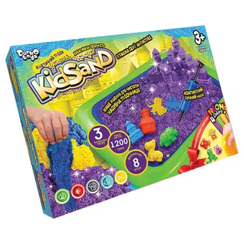 Кинетический песок Danko Toys гипоаллергенный 1200 г цветной с песочницей (555508)