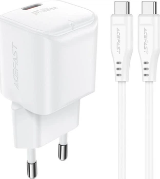 Зарядний пристрій Acefast А77 mini USB-C 30W + кабель USB-C White (6974316282853)
