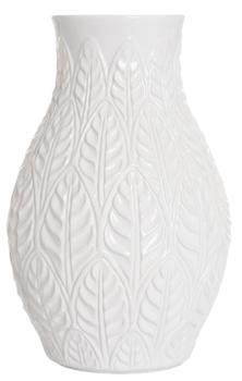 Wazon HOMLA Natto ceramiczny z tłoczeniami biały 15 x 24 cm (5904183885926)