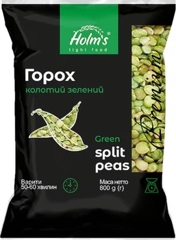 Горох HOLM'S light food колотий зелений 800 г