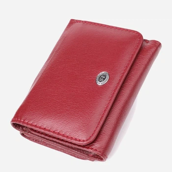Гаманець жіночий для карток з натуральної шкіри ST Leather Accessories leather-23073 Бордовий