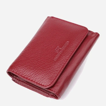 Гаманець жіночий для карток з натуральної шкіри ST Leather Accessories leather-23077 Бордовий