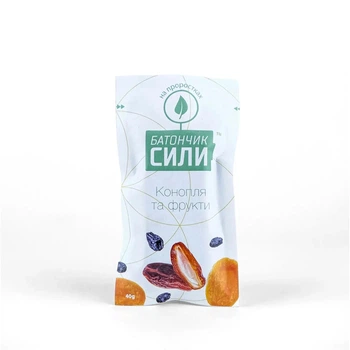 Батончик Силы без сахара "Конопля и фрукты" Веган Ineo Vegan, 40 г