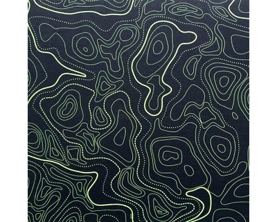 Кайдекс 2мм Topo Black (Toxic Yellow Lines) 300х150мм