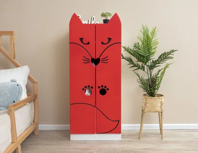 Детский шкаф Монтессори "Лисичка" BUSY WOOD 124х50х42 см