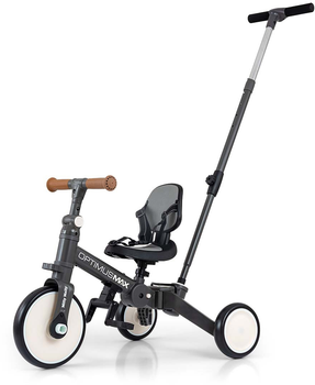 Триколісний велосипед Milly Mally Optimus Max Dark 5 в 1 Сірий (5907090700252)
