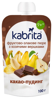 Злаковий какао-пудинг Kabrita з козячими вершками для малюків від 9 місяців, 100 г