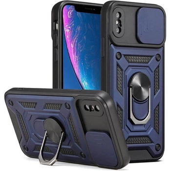 Протиударний чохол Armor Ring + захиcт камери для iPhone X та iPhone XS case Simon синій