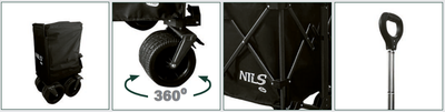 Туристичний візок Nils Camp NC2604 XXL 180 L Чорний (5908261680397)