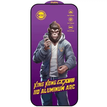 Захисне скло 5D Anti-static Purple (тех.пак) для Apple iPhone 13 / 13 Pro / 14 / 16e (6.1") Чорний