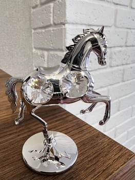 Фігурка Crystocraft зі стразами Swarovski Кінь Кінь 8,5х6х3 см 1602392 сріблястий