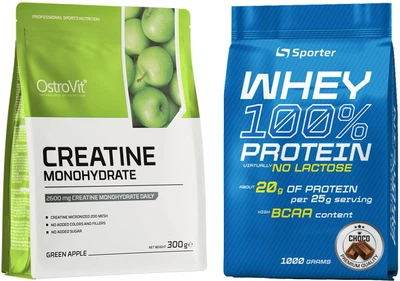 Набор OstroVit Creatine Monohydrate порошок 300 г Зеленое яблоко +