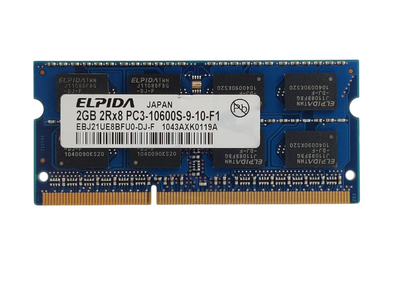 Оперативная память для ноутбука SODIMM Elpida DDR3 2Gb 1333MHz PC3-10600S (EBJ21UE8BFU0-DJ-F) 14152 Б/У