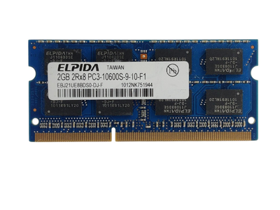 Оперативная память для ноутбука SODIMM Elpida DDR3 2Gb 1333MHz PC3-10600S (EBJ21UE8BDS0-DJ-F) 14142 Б/У